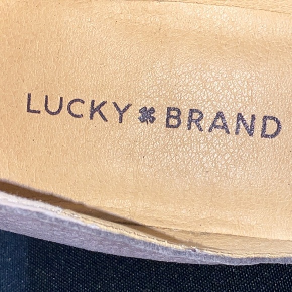 EUC Lucky Brand MORIAH Gray PEBBLED LEATHER SLIPON LOAFER CLEAN SHOES WO SIZE 9 - Picture 5 of 13